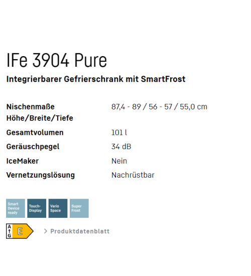 LIEBHERR利勃海尔IFe 3904 Pure单门嵌入式冰箱